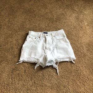 White denim shorts